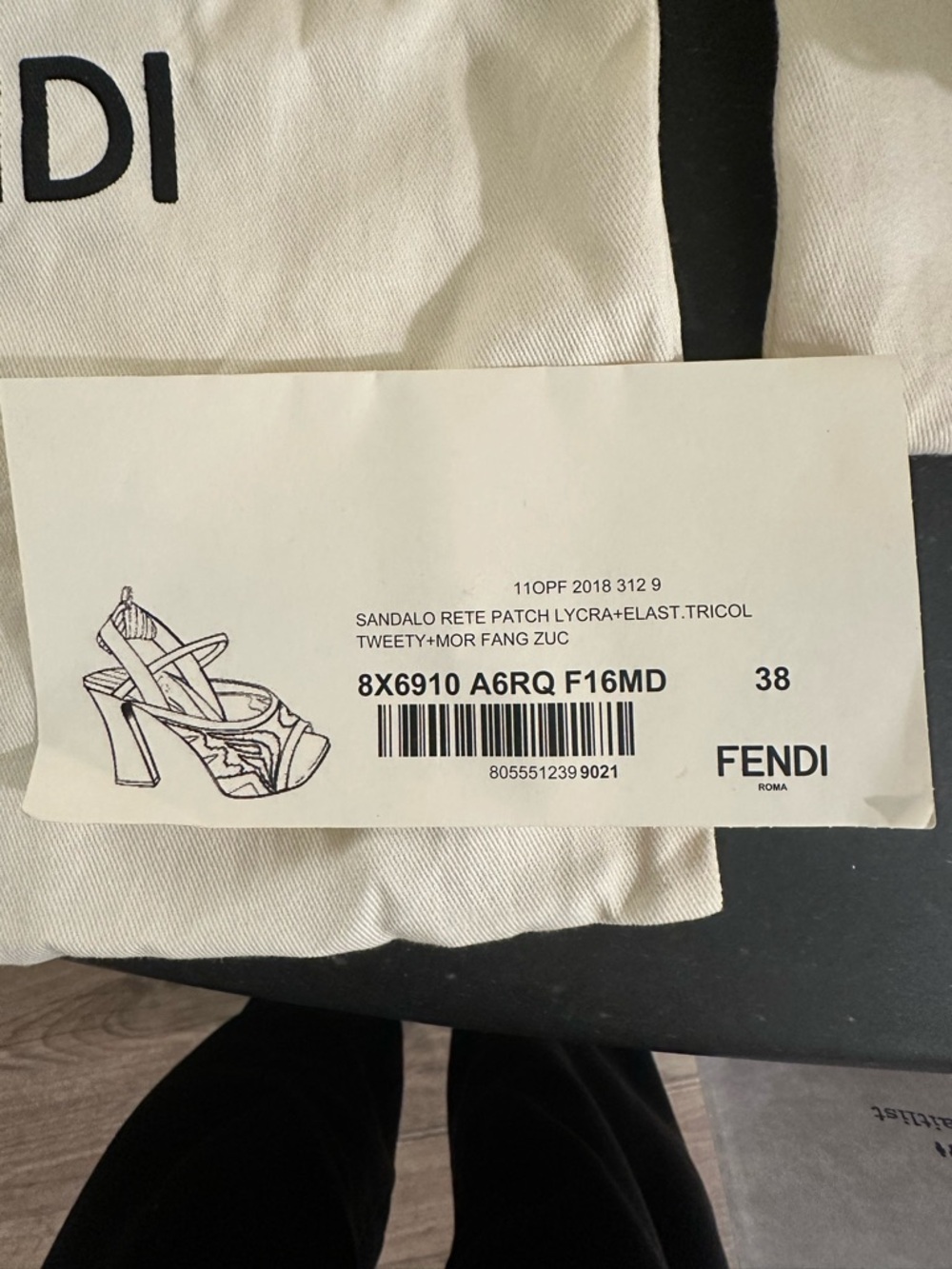 Fendi FFreedom Neoprene Slingback Sandals - Picture 6 of 8